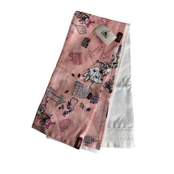 Disney‎ Mary Poppins Tea Towel Set Pink & White Cotton NWT - Picture 1 of 3